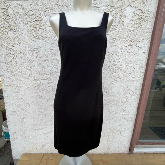 Vintage Joseph Ribkoff Black Sleeveless Sheath Dress - Picture 1 of 9